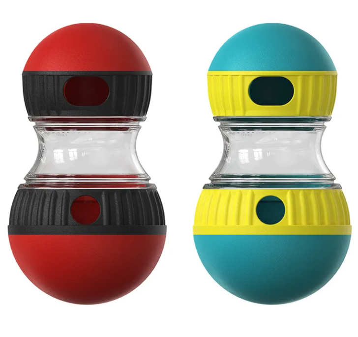 Zuka & Co. BiteRoll™ interactive treat dispenser and puzzle toy with adjustable slow-feeder, holds 5.29 oz of kibble for pets.