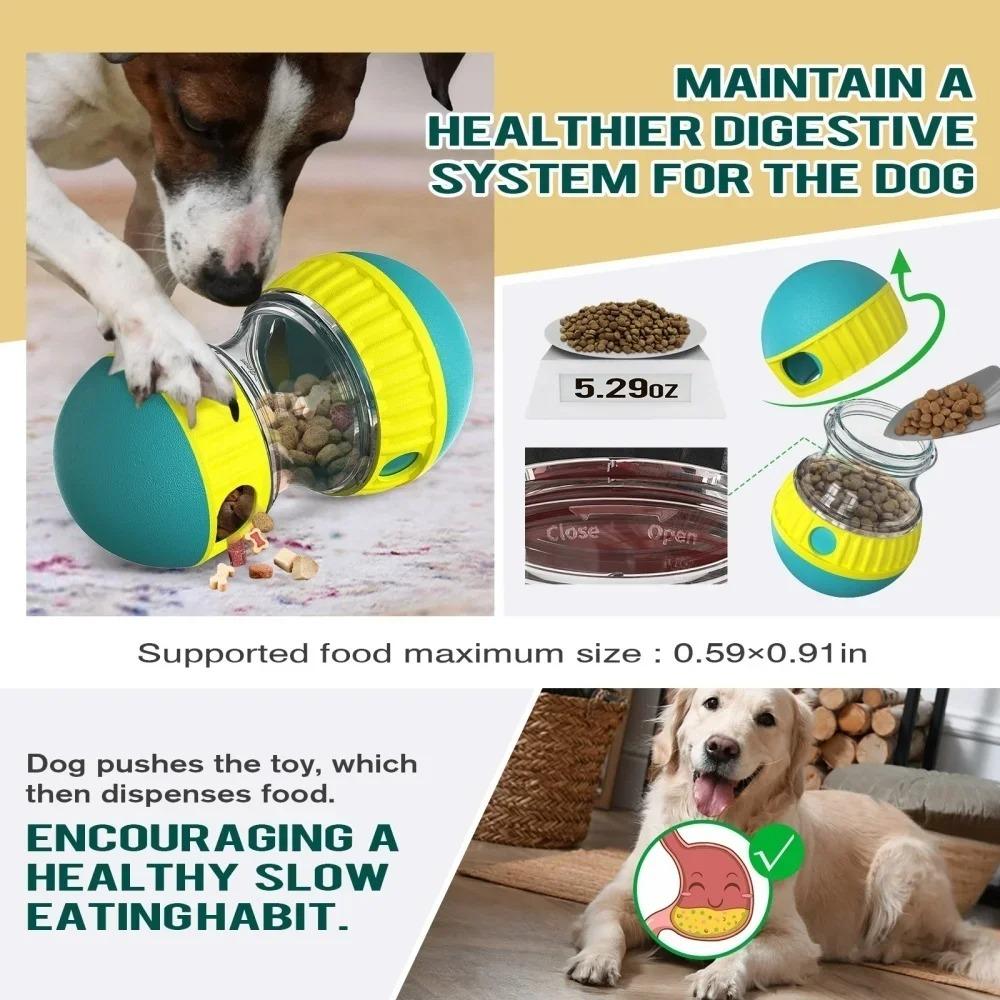 Zuka & Co. BiteRoll™ interactive treat dispenser and slow-feeder puzzle toy holding 5.29 oz of kibble, designed for engaging pets.