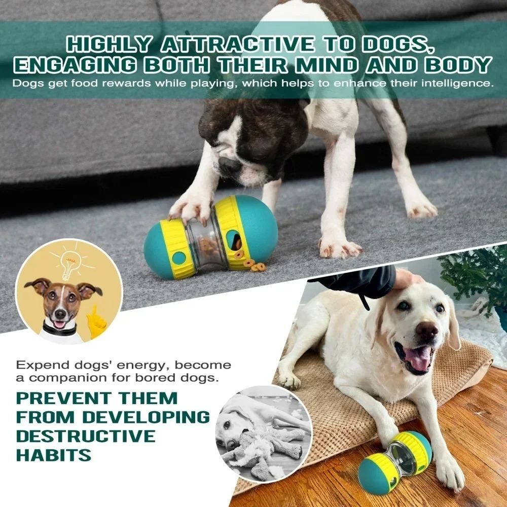 Zuka & Co. BiteRoll™ interactive treat dispenser and slow feeder puzzle toy holding 5.29 oz of kibble, designed for pet enrichment.